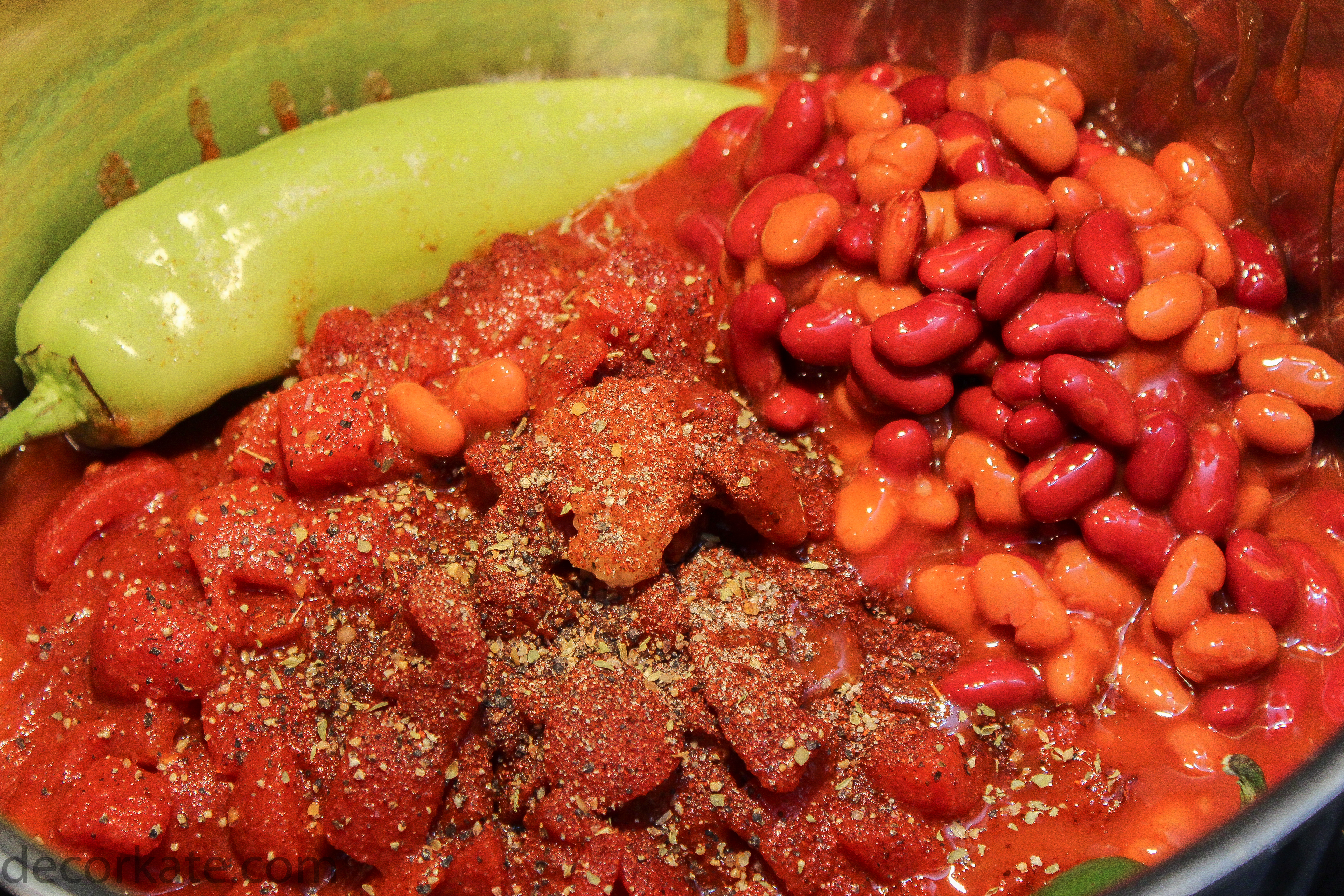 Chili Simmering With Pepper
