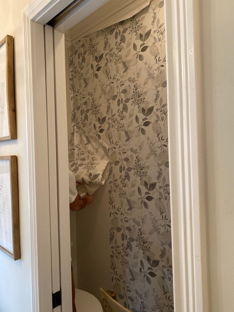 Process of installing peel and stick wallpaper