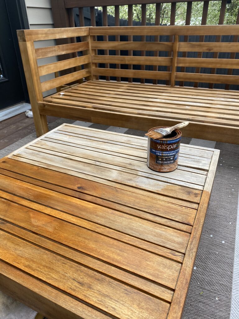 Weathered patio furniture