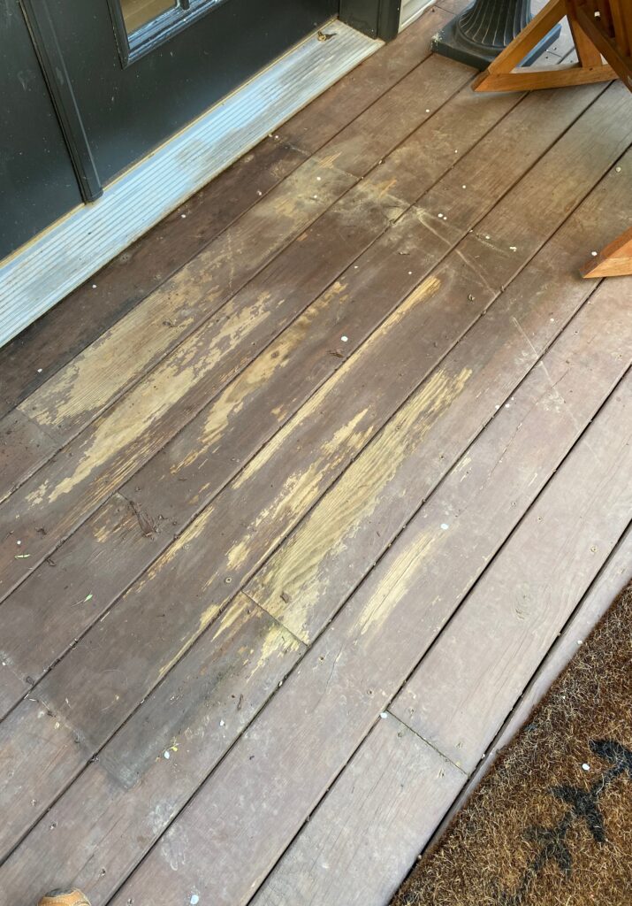 Spotty deck needing to be restained